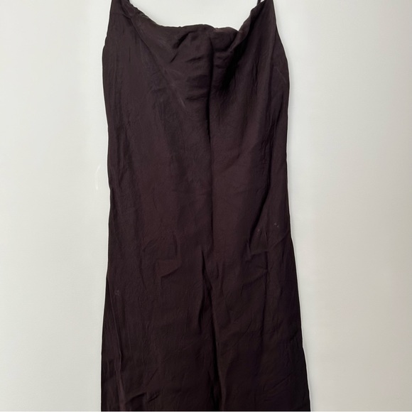 Zara Chocolate Brown Satin Slip Dress - Picture 3 of 11